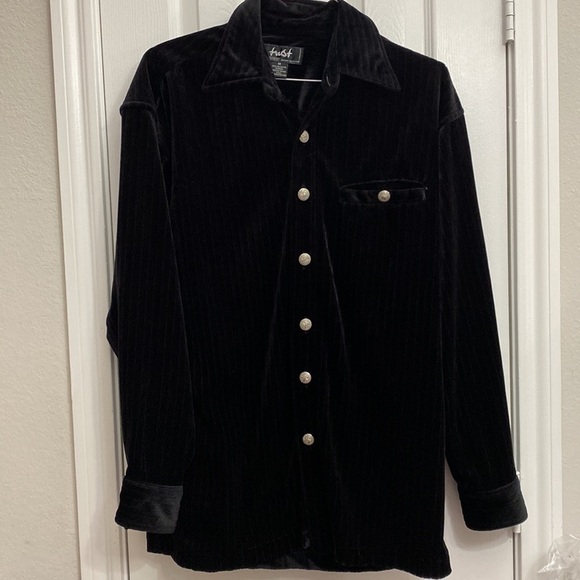 Trust Couture Collection Other - VNTG Trust Couture Collection Black Velour Button Down